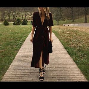 Reformation black velvet dress